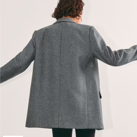 EVERLANE oversized blazer in wool grey herringbone - Picture 3 of 9